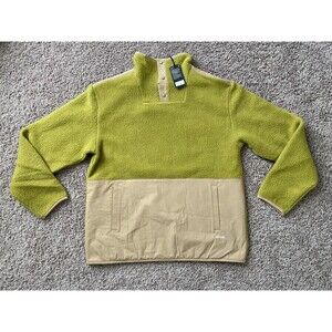 Allbirds Fluff Fleece Pullover Sweater Hazy Lime Hazy Beige NWT Men Size Medium